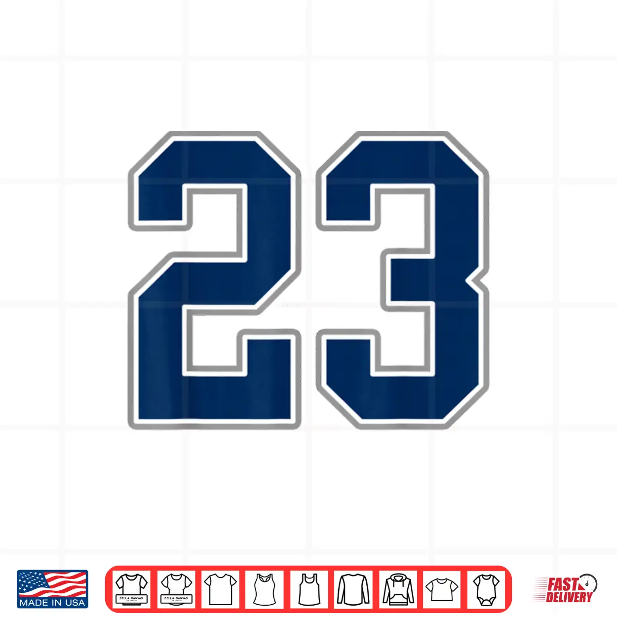 Navy Blue Silver Number 23 Jersey Player Uniform #23 Shirt Navy Blue Silver Number 23 Jersey Player Uniform #23 Shirt