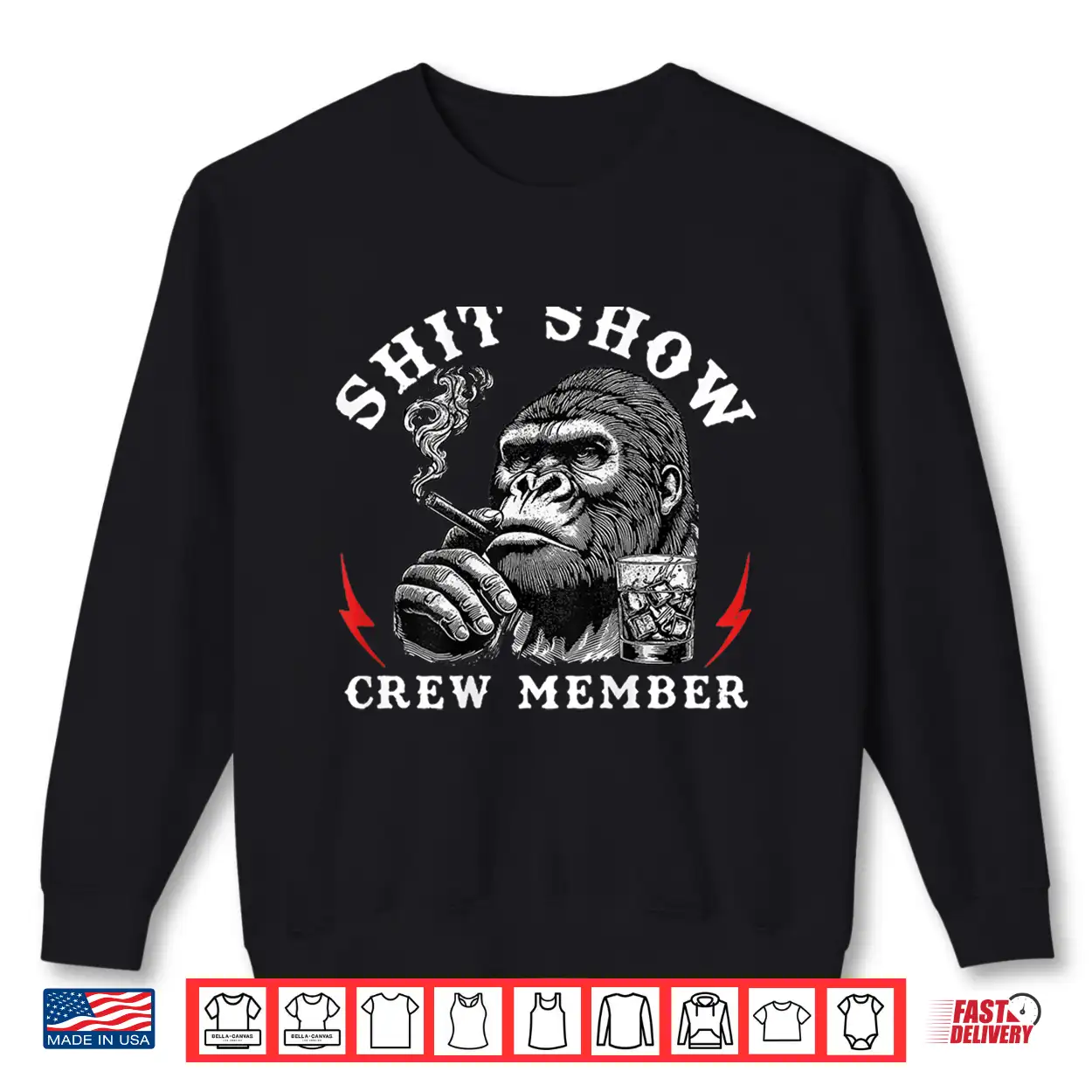 Shit Show Crew Member Monkey Vintage Shirt Shit Show Crew Member Monkey Vintage Shirt