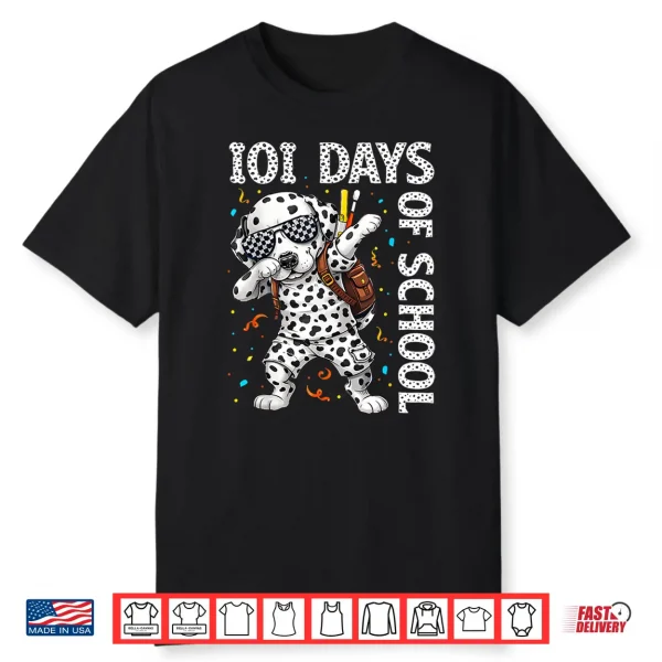 100 Days Of School Dabbing Dalmatian Dog 100Th Day Boys Kids Shirt