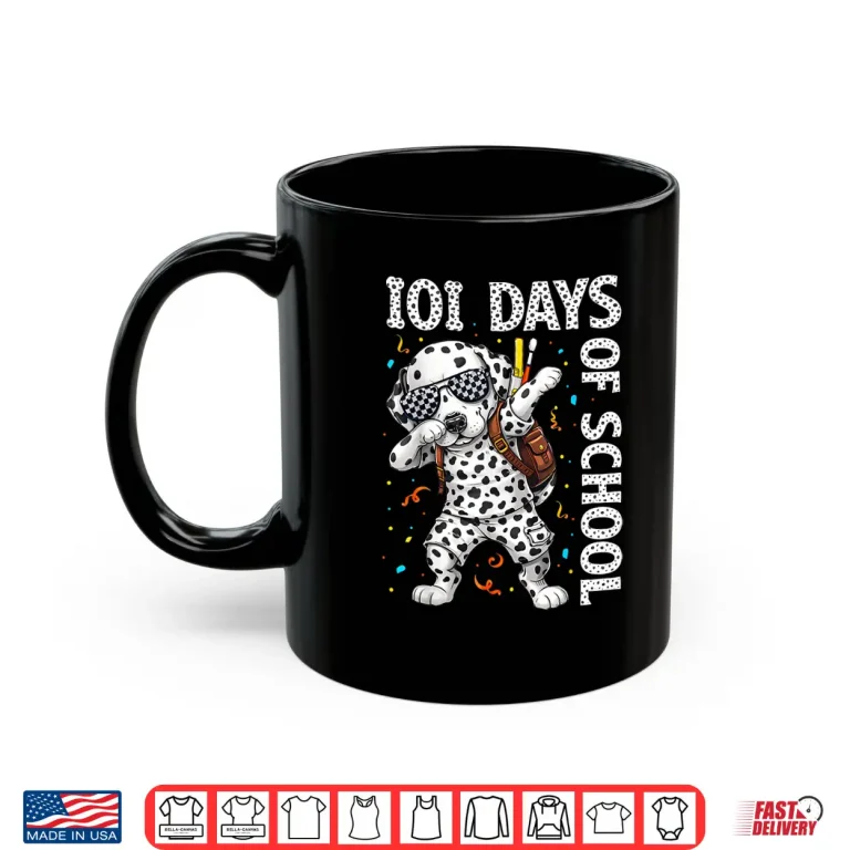 Mug 100 Days Of School Dabbing Dalmatian Dog 100Th Day Boys Kids Shirt