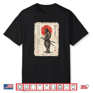 Bigfoot Samurai Scroll Vintage Japanese Calligraphy Sasquatc Shirt