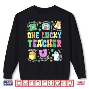 Sweatshirt Groovy One Lucky Teacher Lucky Charm St Patricks Day Women Shirt