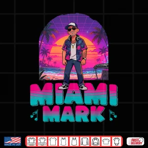 Design Retro Dj Miami Mark Disc Jockey 80S Flare Novelty Shirt