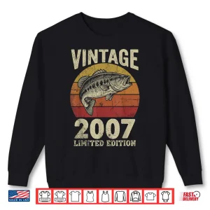 Sweatshirt Vintage 2007 Fishing 19Th Birthday Fisherman Limited Edition Shirt