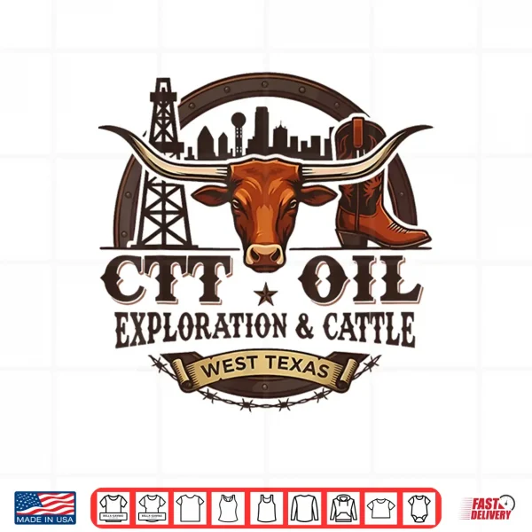 Design Vintage Ctt Oil Exploration And Cattle For Men Women Shirt