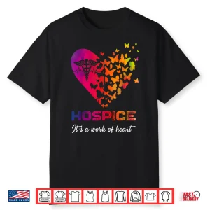 Heart Butterflies Hospice Nurse Appreciation Nursing Scrubs Shirt