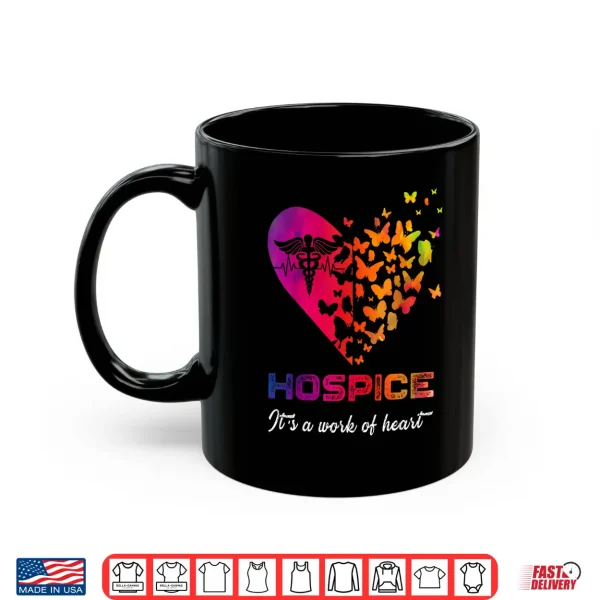 Mug Heart Butterflies Hospice Nurse Appreciation Nursing Scrubs Shirt