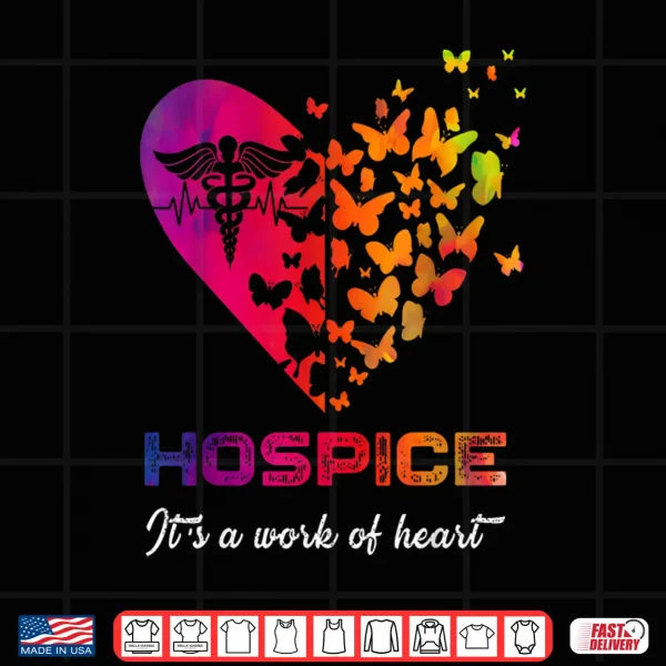 Design Heart Butterflies Hospice Nurse Appreciation Nursing Scrubs Shirt