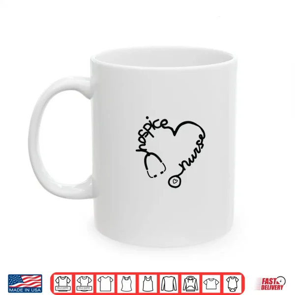 Mug Hospice Nurse Squad Rainbow Leopard Nursing Valentine Shirt