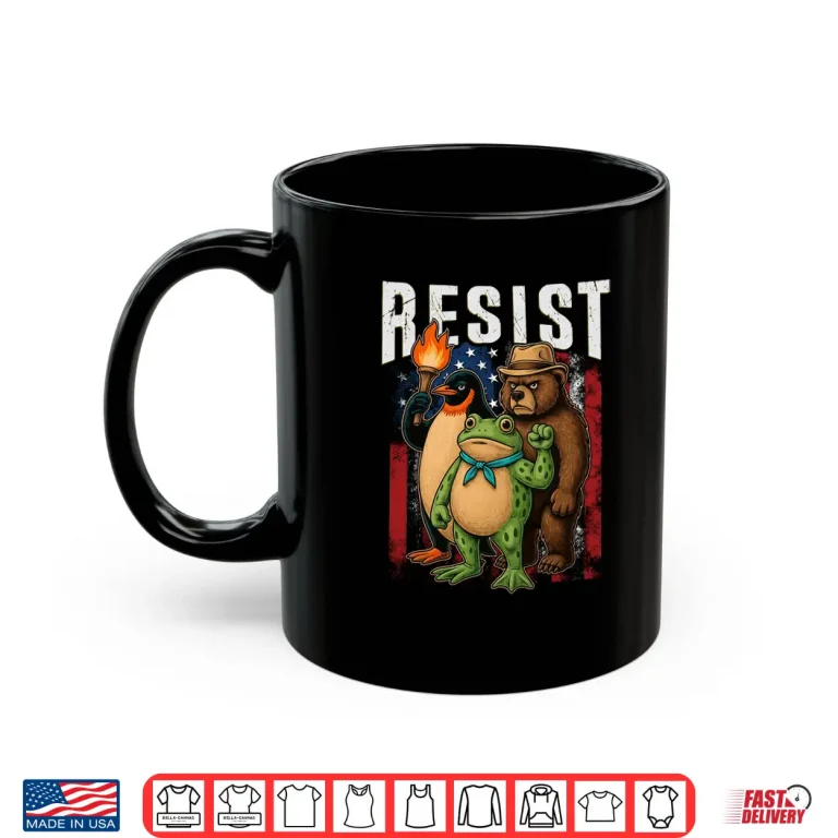 Mug Bear Penguins And Frog Resist Protest Against Tariffs Shirt 1