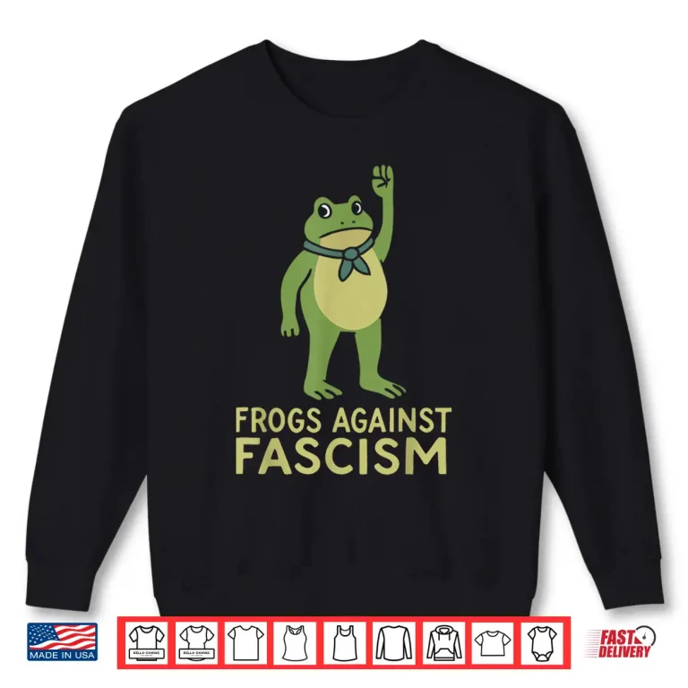 Sweatshirt Frogs Against Fascism Retro Shirt