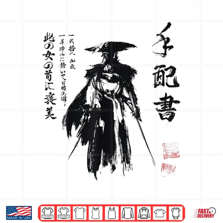 Design Ghost of Yotei Atsu Sketch Distressed Wanted Poster Shirt