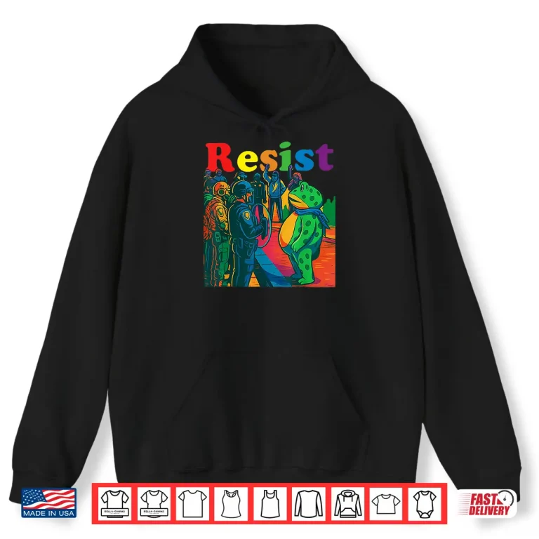 Hoodie Frogs Resist Portland Frog Protest Vintage Activist Freedom Shirt
