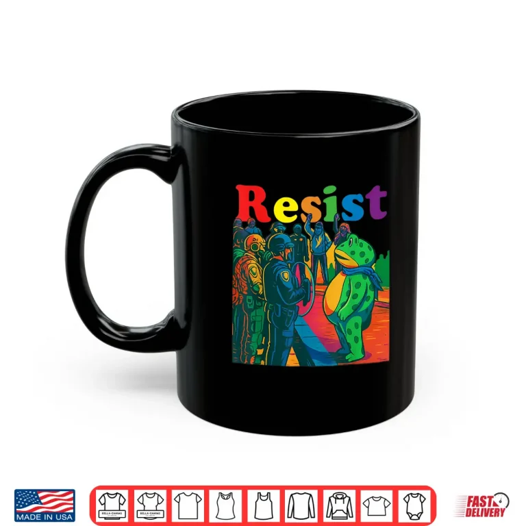Mug Frogs Resist Portland Frog Protest Vintage Activist Freedom Shirt