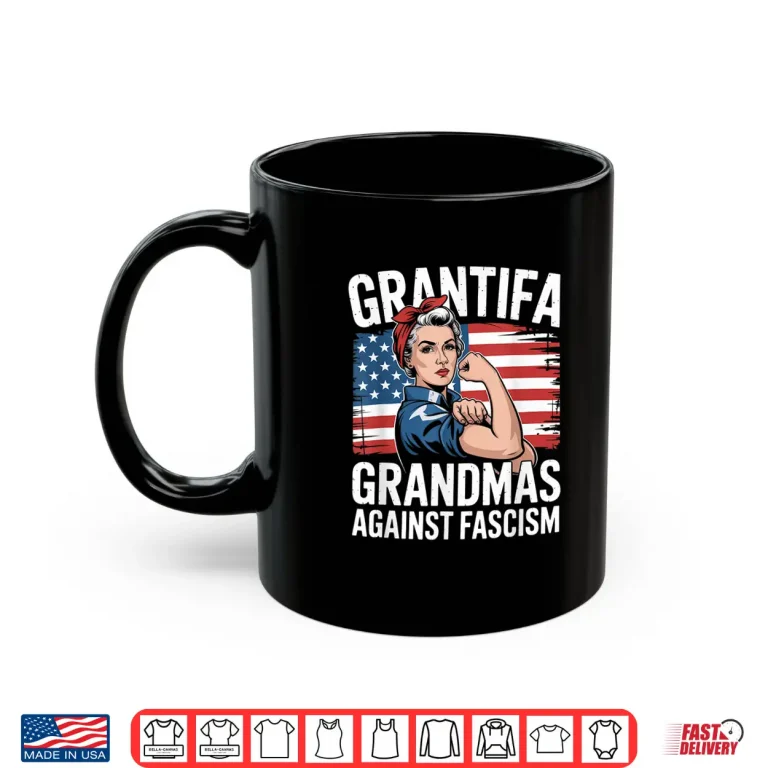Mug Grantifa Grandmas Against Fascism Flag Resist No Kings 50501 Shirt