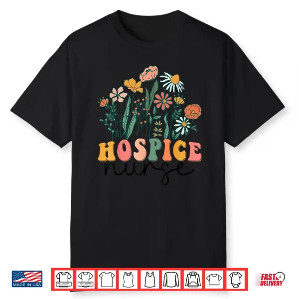 Groovy Wildflower Hospice Nurse Tees Shirt