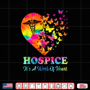 Design Hospice ItS A Work Of Heart Hospice Nurse Nursing Scrubs Shirt
