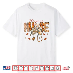 Hospice Nurse Fall Stethoscope Coquette Bow Autumn Shirt