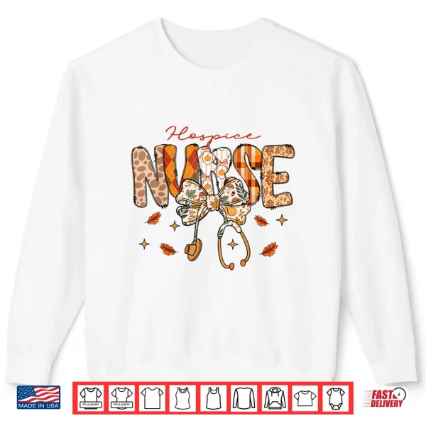 Sweatshirt Hospice Nurse Fall Stethoscope Coquette Bow Autumn Shirt