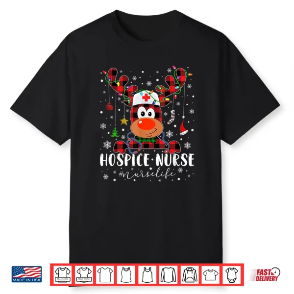 Love Hospice Nurse Life Reindeer Nurse Christmas Pajama Shirt