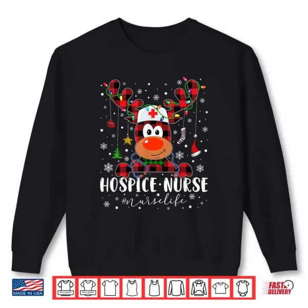 Sweatshirt Love Hospice Nurse Life Reindeer Nurse Christmas Pajama Shirt