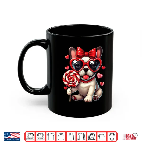Mug Cute French Bulldog ValentineS Day Heart Bow Dog Lovers Shirt