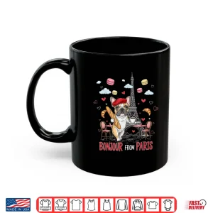 Mug French Bulldog Paris Cafe Bonjour Travel Souvenir Shirt