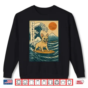 Sweatshirt French Bulldog Surfing Japanese Shirt