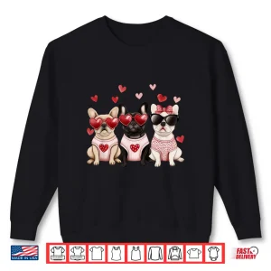 Sweatshirt French Bulldog ValentineS Day Heart Pet Dog Animal Lover Shirt