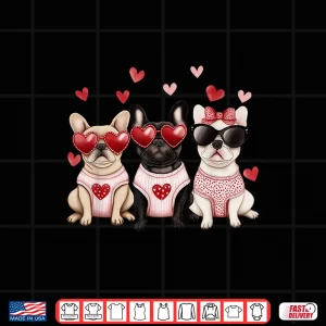 Design French Bulldog ValentineS Day Heart Pet Dog Animal Lover Shirt