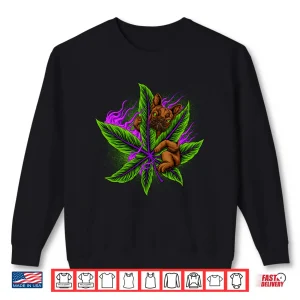 Sweatshirt French Bulldog Weed Art Cannabis Frenchie Dog Weed Smoke Long Sleeve Shirt
