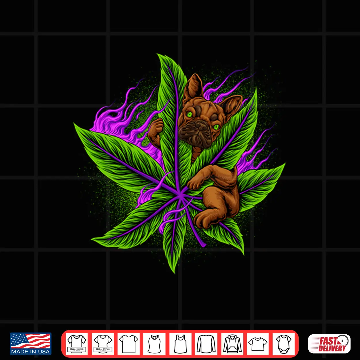 French Bulldog Weed Art Cannabis Frenchie Dog Weed Smoke Long Sleeve Shirt French Bulldog Weed Art Cannabis Frenchie Dog Weed Smoke Long Sleeve Shirt