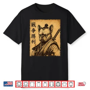 Funny French Bulldog Samurai Dog Vintage Frenchie Shirt