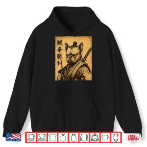 Hoodie Funny French Bulldog Samurai Dog Vintage Frenchie Shirt