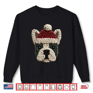 Sweatshirt Christmas French Bulldog Dog With Santa Hat Winter Aesthetic Shirt