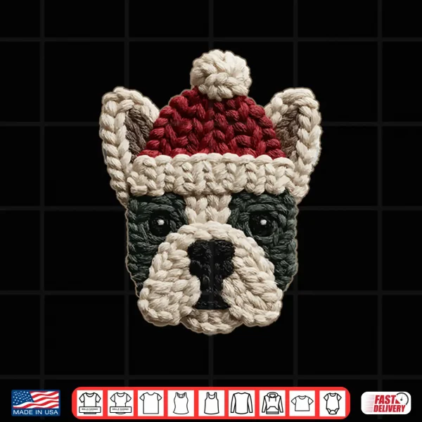 Design Christmas French Bulldog Dog With Santa Hat Winter Aesthetic Shirt