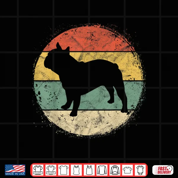 Design Circular Retro French Bulldog Owner Gift Frenchie Dad Mom Shirt