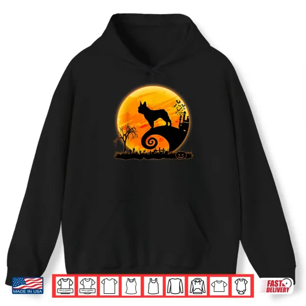Hoodie French Bulldog Dog And Moon Funny Halloween Costume Gift Shirt