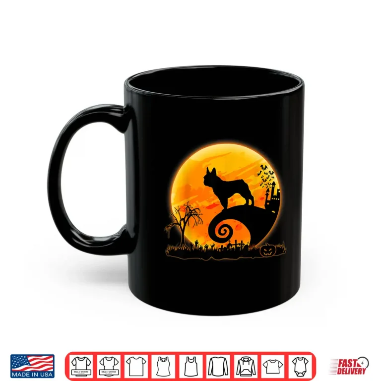 Mug French Bulldog Dog And Moon Funny Halloween Costume Gift Shirt