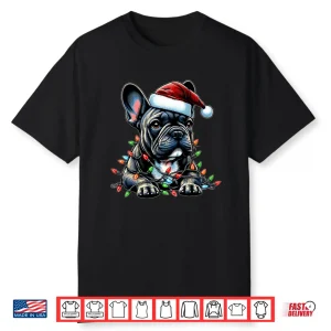 French Bulldog Frenchie Christmas Hat Xmas Long Sleeve Shirt