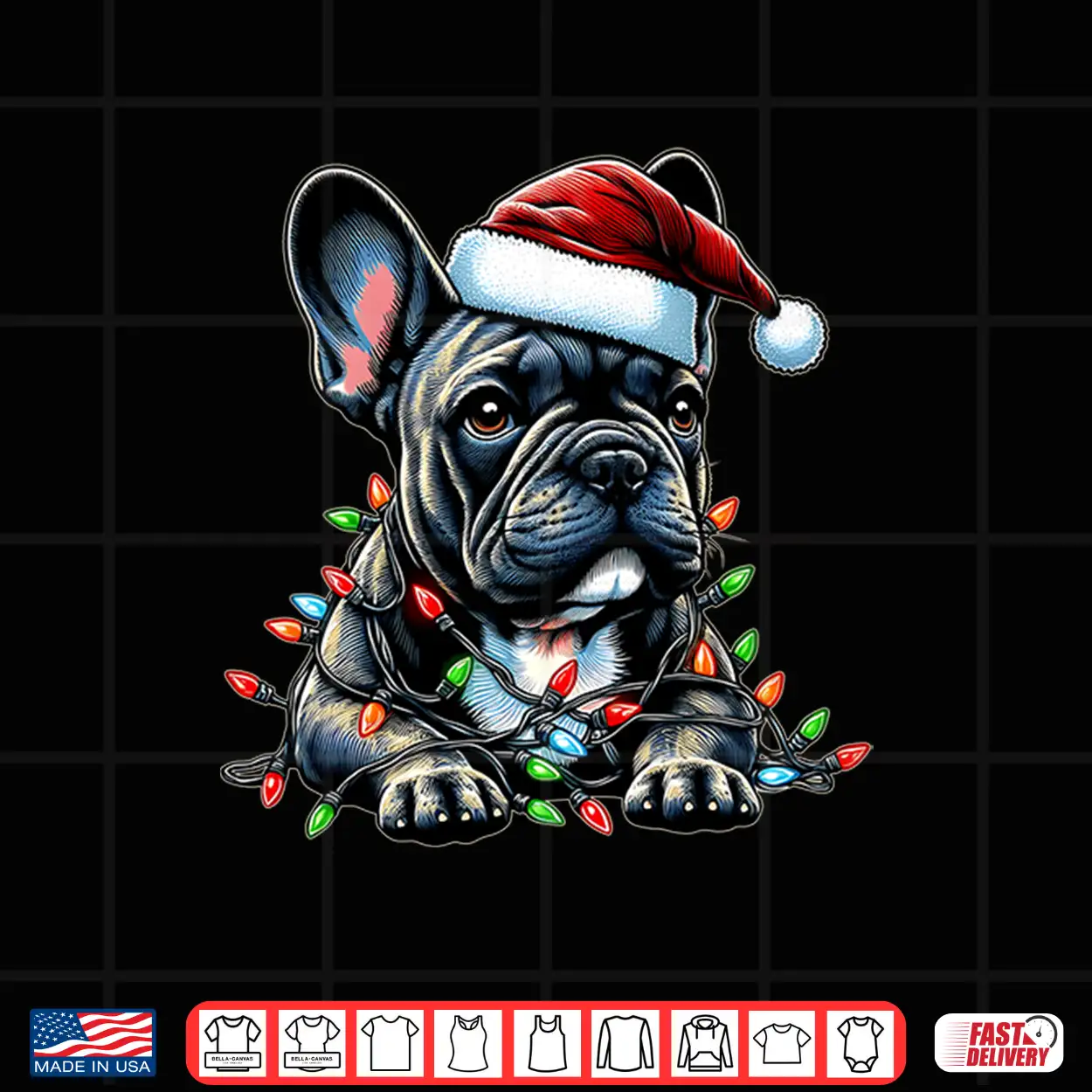 French Bulldog Frenchie Christmas Hat Xmas Long Sleeve Shirt French Bulldog Frenchie Christmas Hat Xmas Long Sleeve Shirt