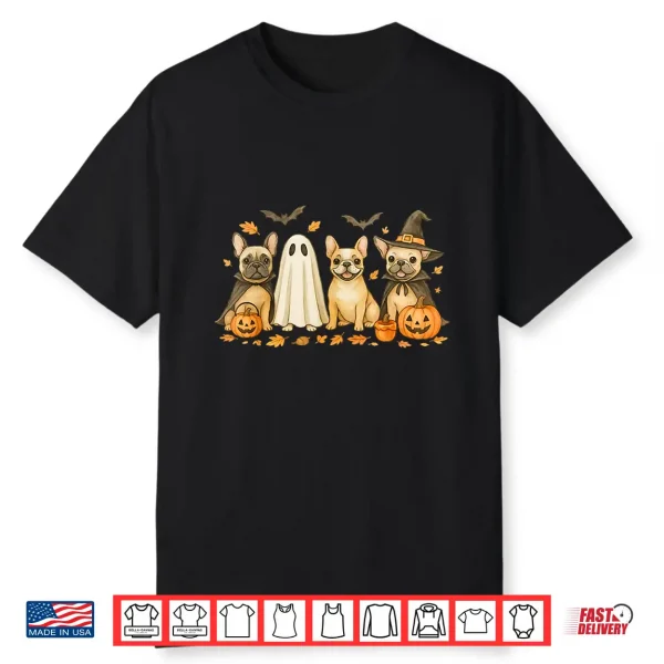 French Bulldog Ghost Witch Pumpkins Halloween Dog Costume Shirt