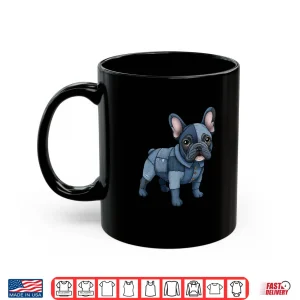 Mug French Bulldog Pattern Patchwork Art Denim Frenchie Dog Shirt