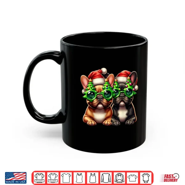 Mug French Bulldog Wearing Christmas Tree Glasses Men Women Kids Shirt