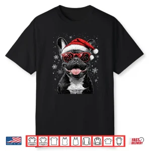 Funny French Bulldog Christmas Dog Santa Hat Shirt