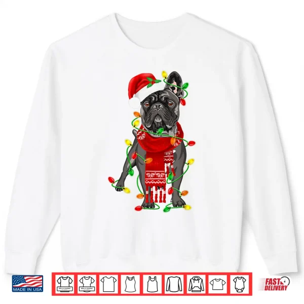 Sweatshirt Funny French Bulldog Dog Tree Christmas Lights Xmas Pajama Shirt