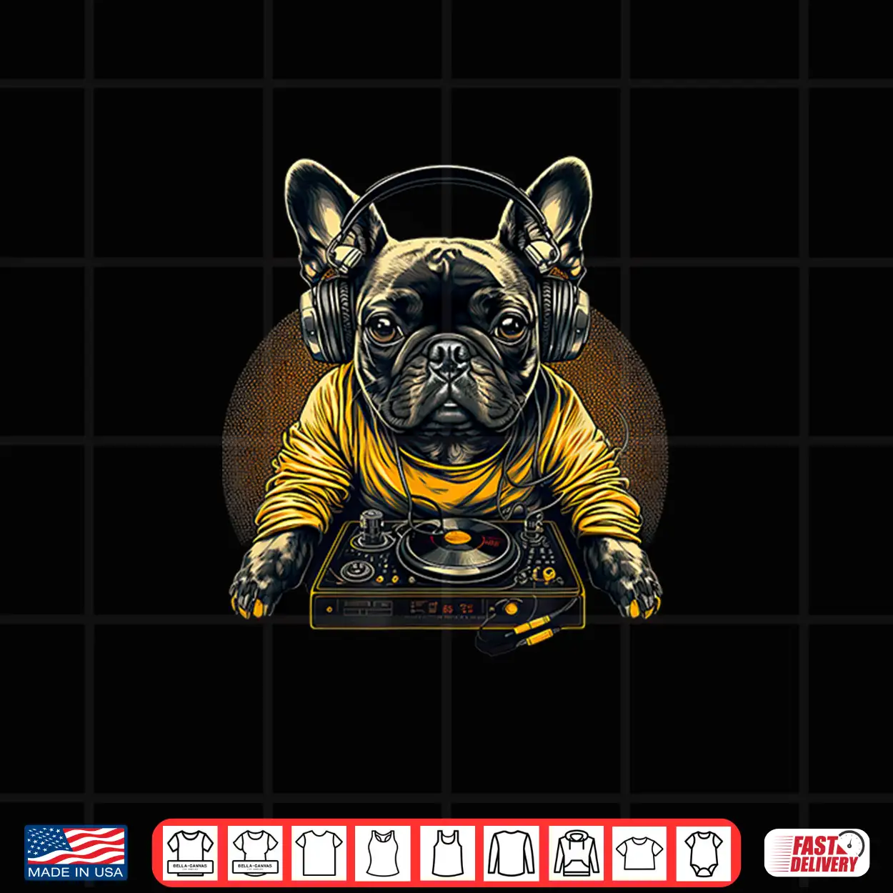 Funny French Bulldog Frenchie Dj Electronic Edm Music Shirt Funny French Bulldog Frenchie Dj Electronic Edm Music Shirt