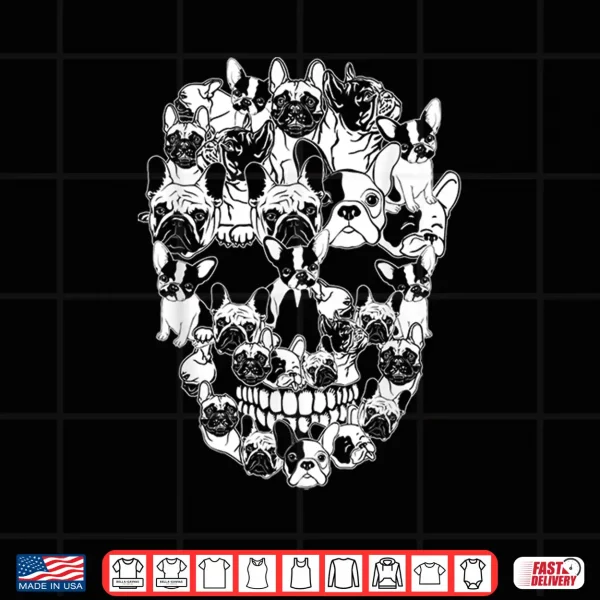 Design Funny Halloween Costume Skull French Bulldog Dog Lover Gift Shirt