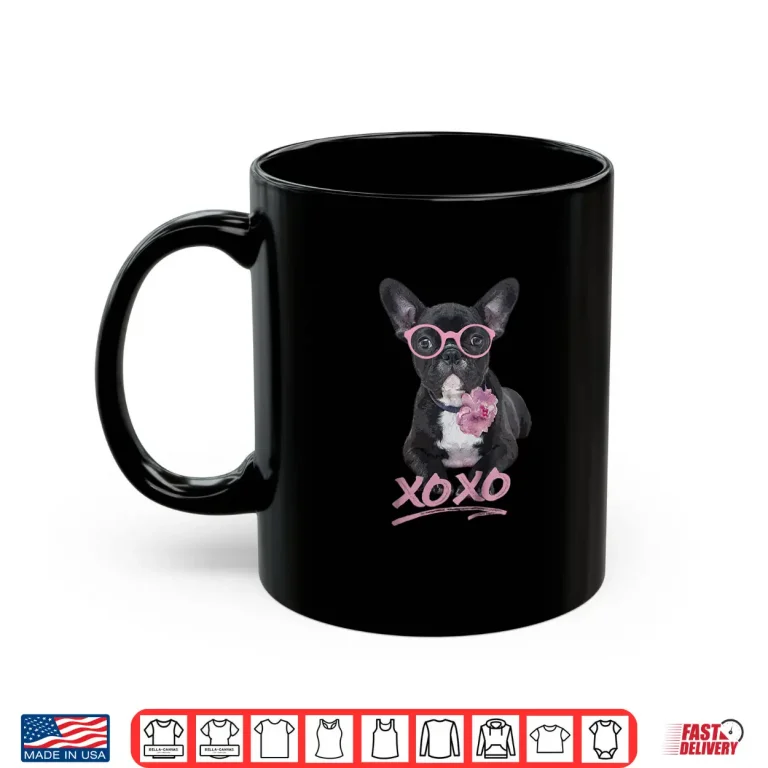Mug Kids French Bulldog Shirt For Toddlers Kids Peony Glasses Xo
