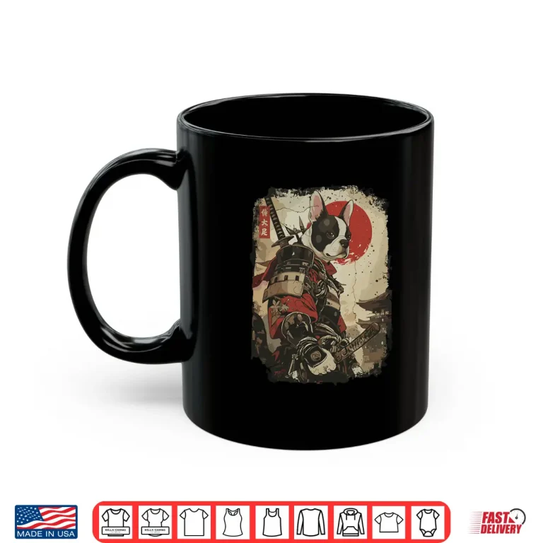 Mug Samurai French Bulldog Dog Lover Vintage Mens Graphic Long Sleeve Shirt